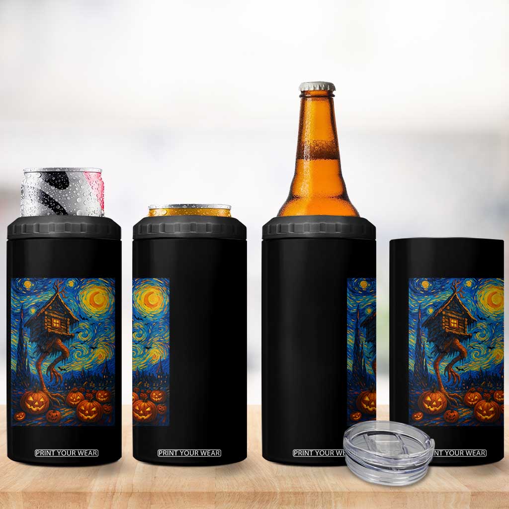 Baba Yaga House 4 in 1 Can Cooler Tumbler Starry Night Van Gogh Slavic Folklore Russia Fairy Tale TS10 Print Your Wear