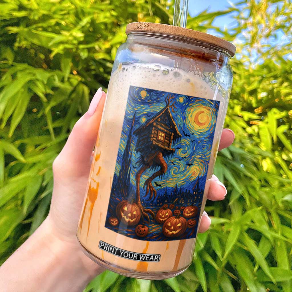 Baba Yaga House Glass Can Starry Night Van Gogh Slavic Folklore Russia Fairy Tale TS10 Black Print Your Wear
