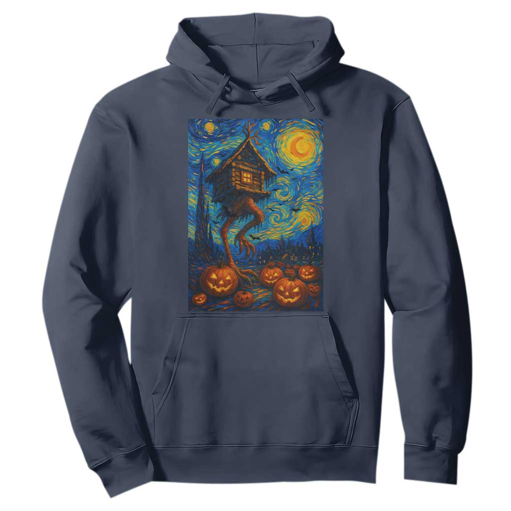 Baba Yaga House Hoodie Starry Night Van Gogh Slavic Folklore Russia Fairy Tale TS10 Navy Print Your Wear