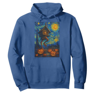 Baba Yaga House Hoodie Starry Night Van Gogh Slavic Folklore Russia Fairy Tale TS10 Royal Blue Print Your Wear