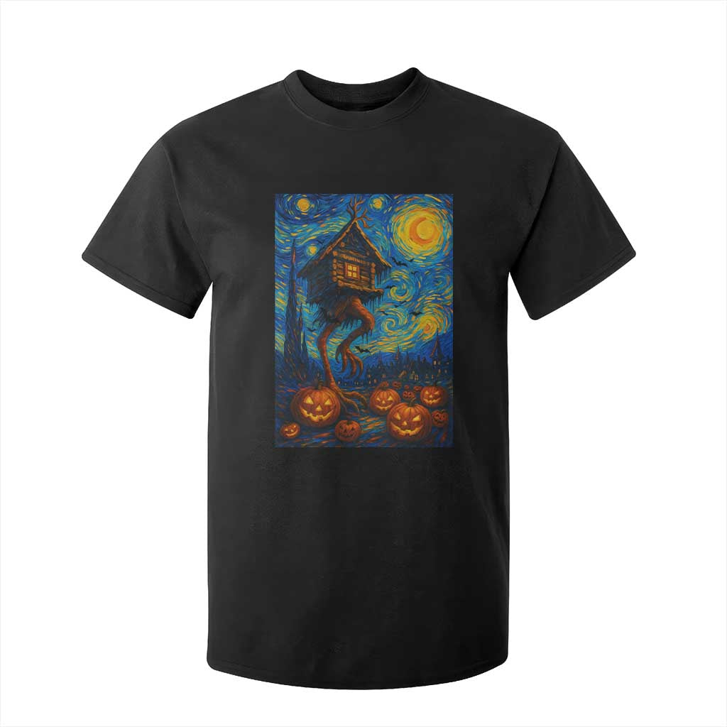 Baba Yaga House T Shirt For Kid Starry Night Van Gogh Slavic Folklore Russia Fairy Tale TS10 Black Print Your Wear