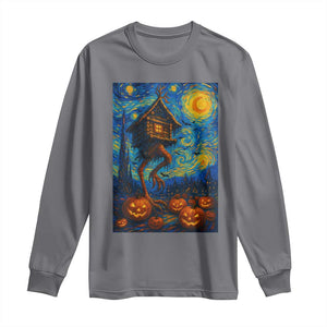 Baba Yaga House Long Sleeve Shirt Starry Night Van Gogh Slavic Folklore Russia Fairy Tale TS10 Charcoal Print Your Wear