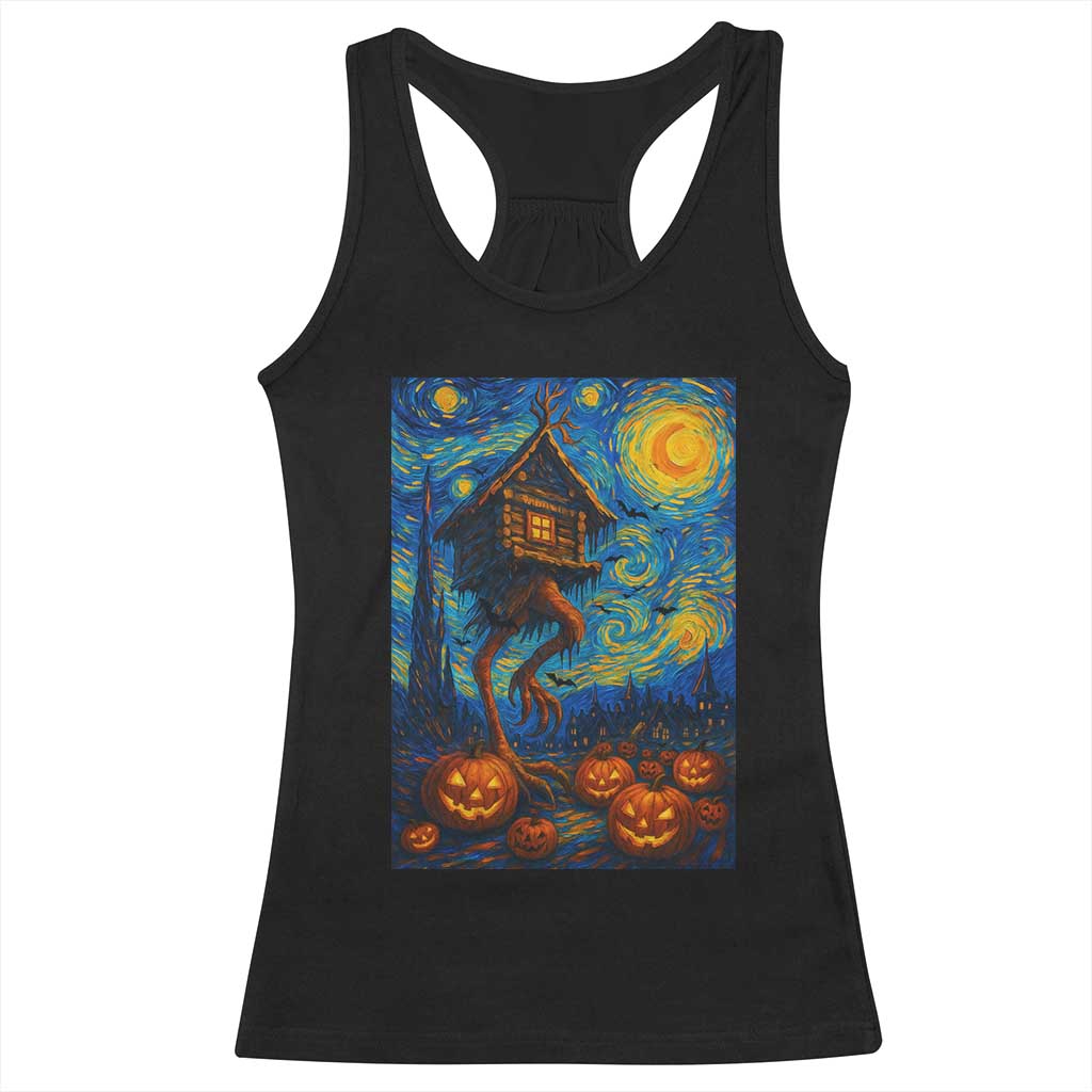 Baba Yaga House Racerback Tank Top Starry Night Van Gogh Slavic Folklore Russia Fairy Tale TS10 Black Print Your Wear