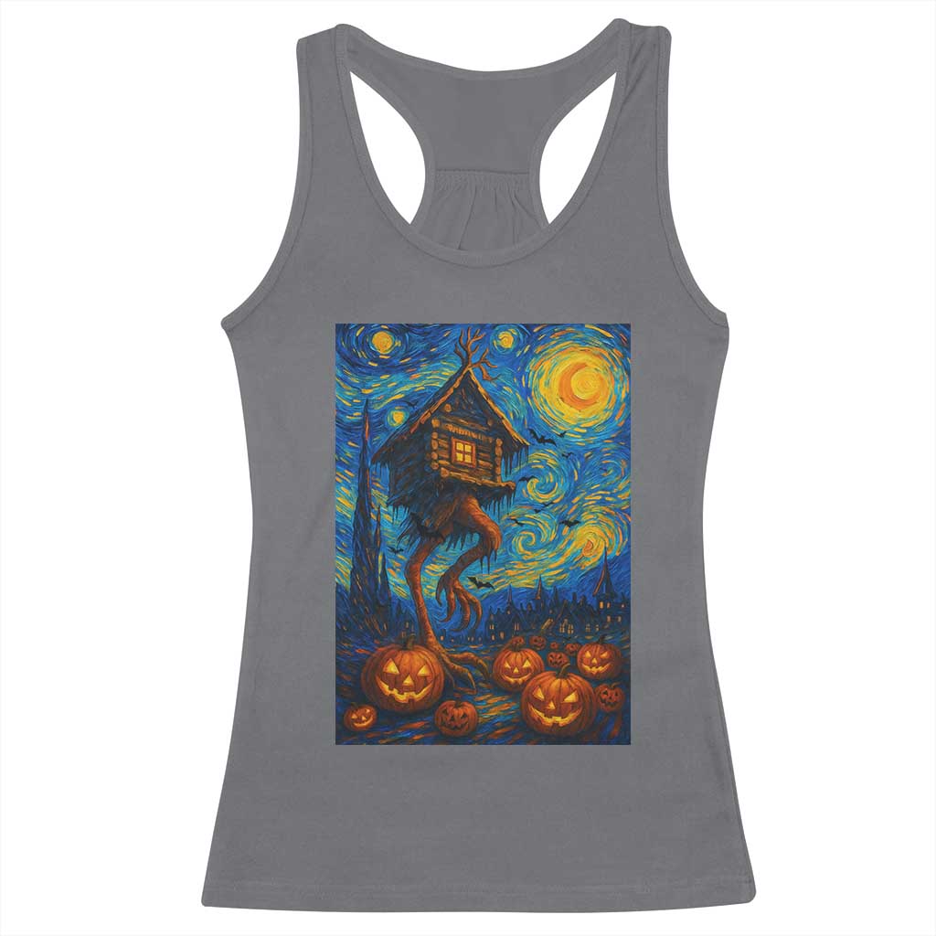 Baba Yaga House Racerback Tank Top Starry Night Van Gogh Slavic Folklore Russia Fairy Tale TS10 Charcoal Print Your Wear