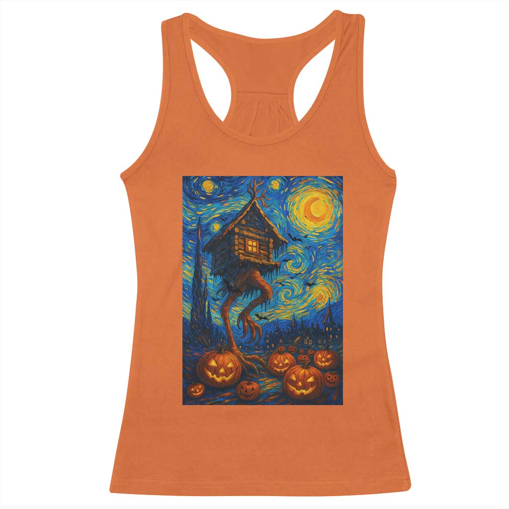 Baba Yaga House Racerback Tank Top Starry Night Van Gogh Slavic Folklore Russia Fairy Tale TS10 Orange Print Your Wear