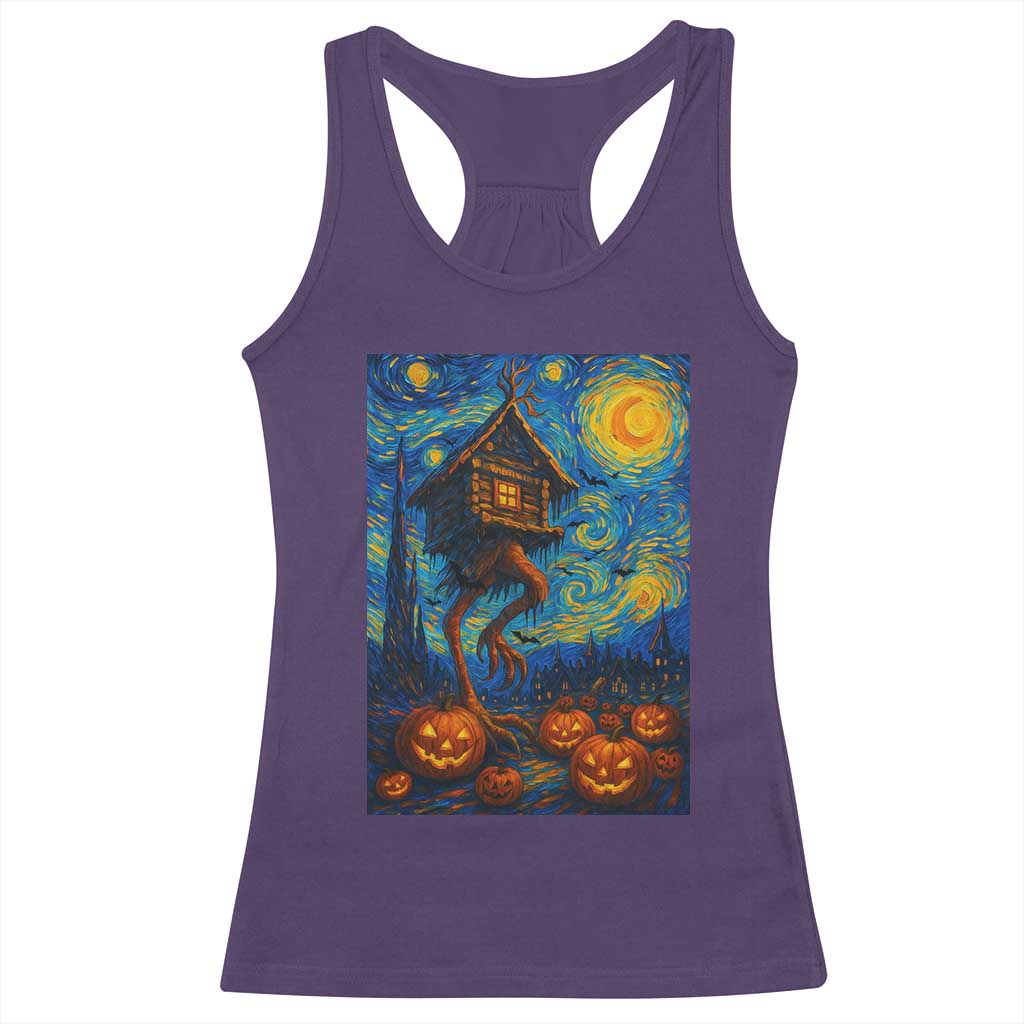 Baba Yaga House Racerback Tank Top Starry Night Van Gogh Slavic Folklore Russia Fairy Tale TS10 Purple Print Your Wear