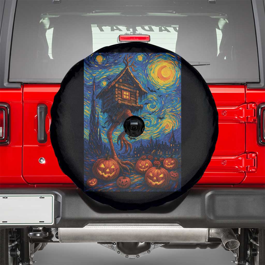 Baba Yaga House Spare Tire Cover Starry Night Van Gogh Slavic Folklore Russia Fairy Tale TS10 Black Print Your Wear