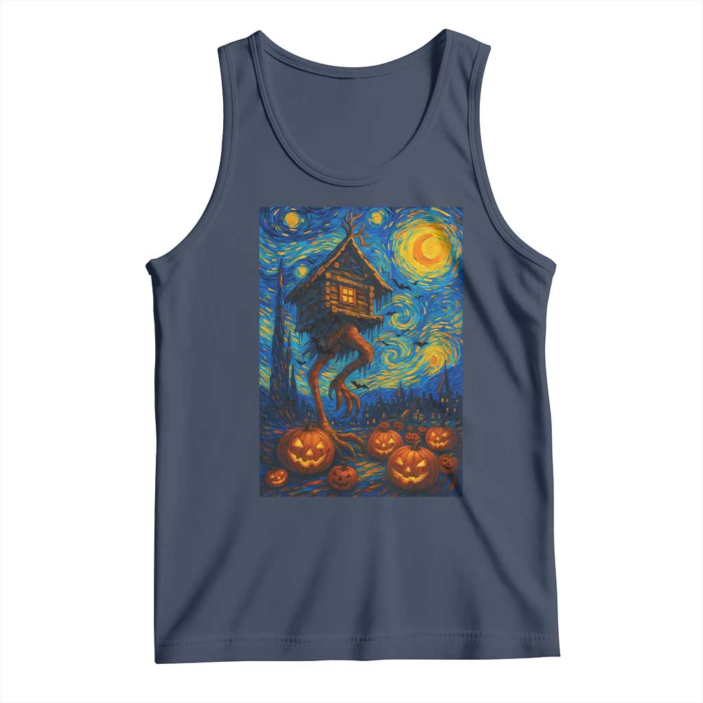 Baba Yaga House Tank Top Starry Night Van Gogh Slavic Folklore Russia Fairy Tale TS10 Navy Print Your Wear