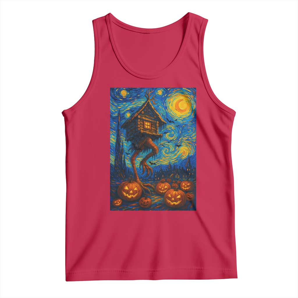 Baba Yaga House Tank Top Starry Night Van Gogh Slavic Folklore Russia Fairy Tale TS10 Red Print Your Wear