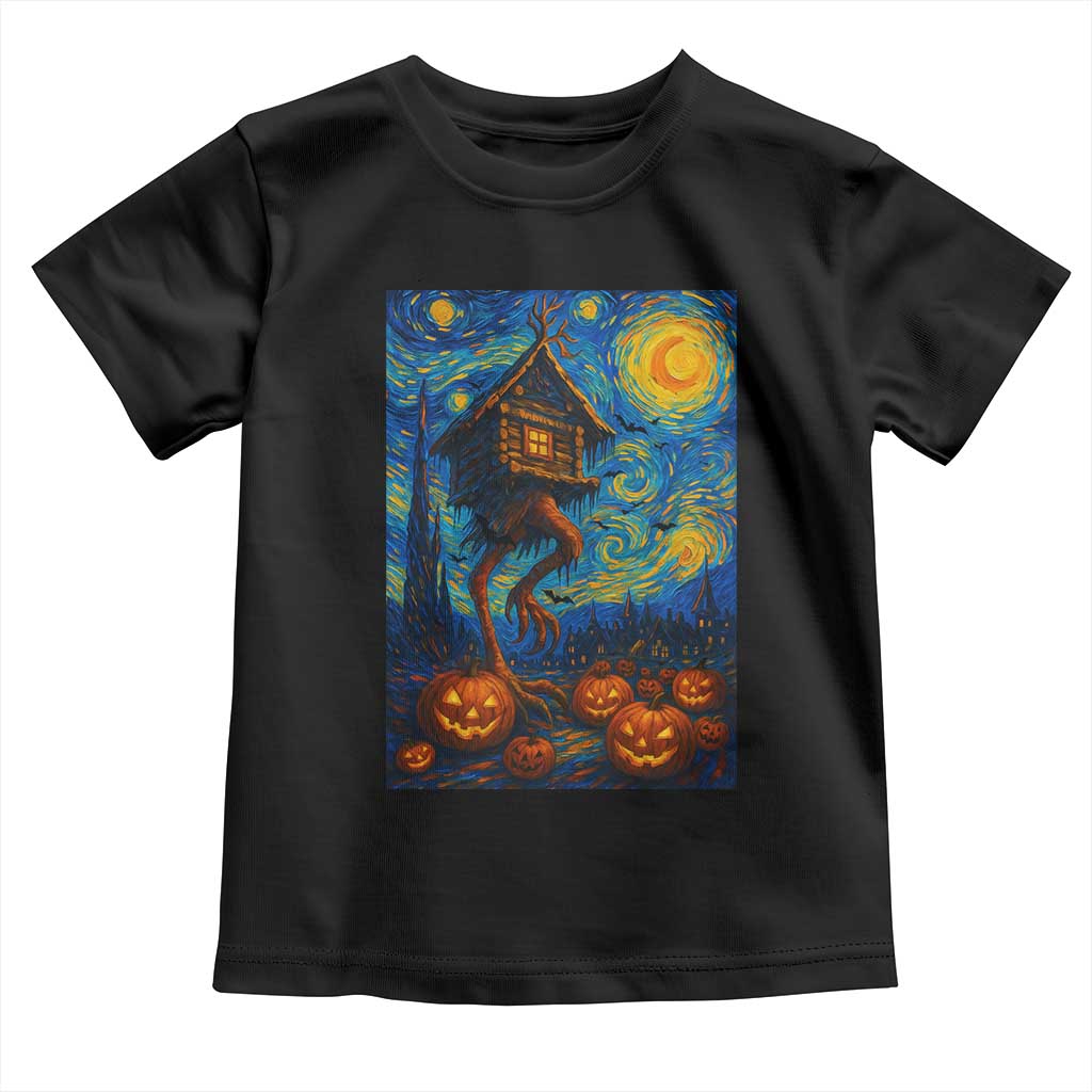 Baba Yaga House Toddler T Shirt Starry Night Van Gogh Slavic Folklore Russia Fairy Tale TS10 Black Print Your Wear