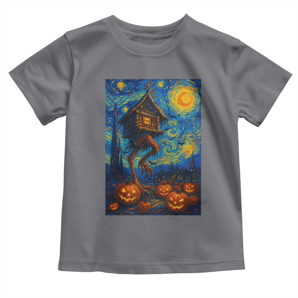 Baba Yaga House Toddler T Shirt Starry Night Van Gogh Slavic Folklore Russia Fairy Tale TS10 Charcoal Print Your Wear