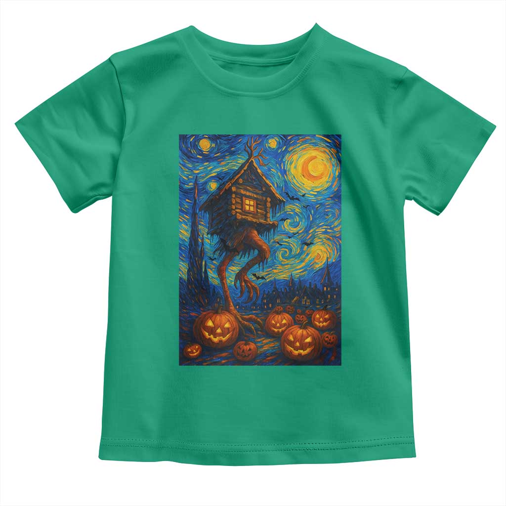 Baba Yaga House Toddler T Shirt Starry Night Van Gogh Slavic Folklore Russia Fairy Tale TS10 Irish Green Print Your Wear