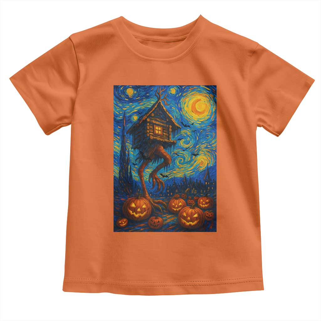 Baba Yaga House Toddler T Shirt Starry Night Van Gogh Slavic Folklore Russia Fairy Tale TS10 Orange Print Your Wear