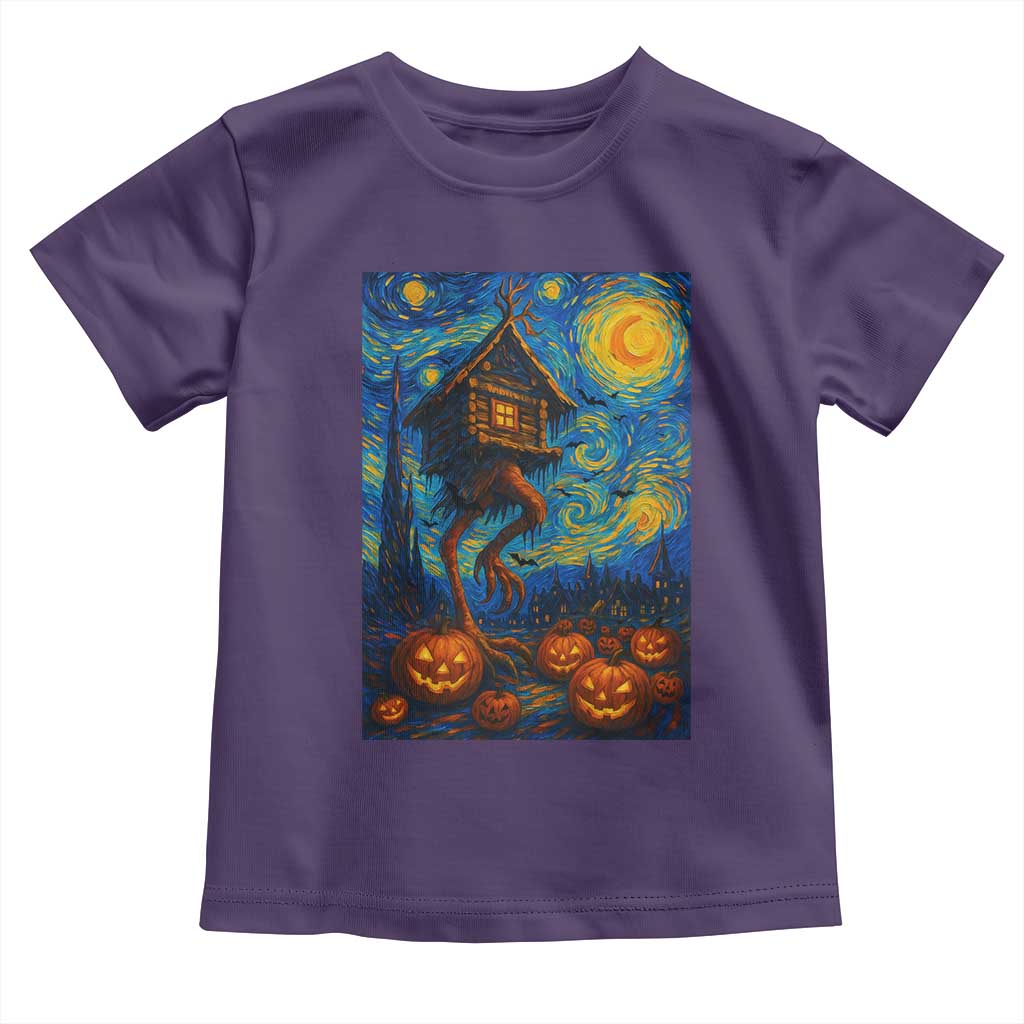 Baba Yaga House Toddler T Shirt Starry Night Van Gogh Slavic Folklore Russia Fairy Tale TS10 Purple Print Your Wear