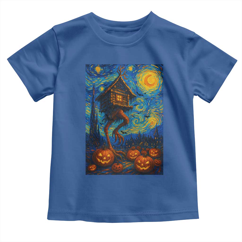 Baba Yaga House Toddler T Shirt Starry Night Van Gogh Slavic Folklore Russia Fairy Tale TS10 Royal Blue Print Your Wear
