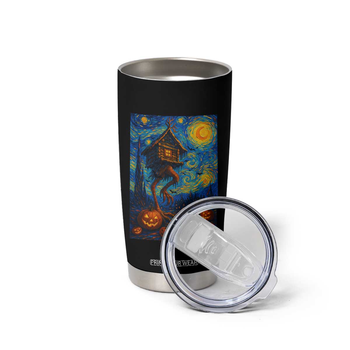 Baba Yaga House Tumbler Cup Starry Night Van Gogh Slavic Folklore Russia Fairy Tale TS10 Print Your Wear