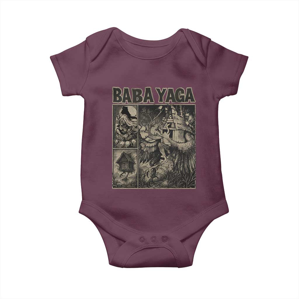 Baba Yaga House Baby Onesie Slavic Folklore Russia Fairy Tale Horror Fans TS10 Maroon Print Your Wear