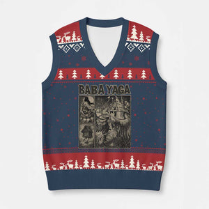 Baba Yaga House V-Neck Knit Sweater Vest Slavic Folklore Russia Fairy Tale Horror Fans TS10 Navy Red Print Your Wear