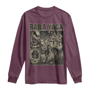 Baba Yaga House Long Sleeve Shirt Slavic Folklore Russia Fairy Tale Horror Fans TS10 Maroon Print Your Wear