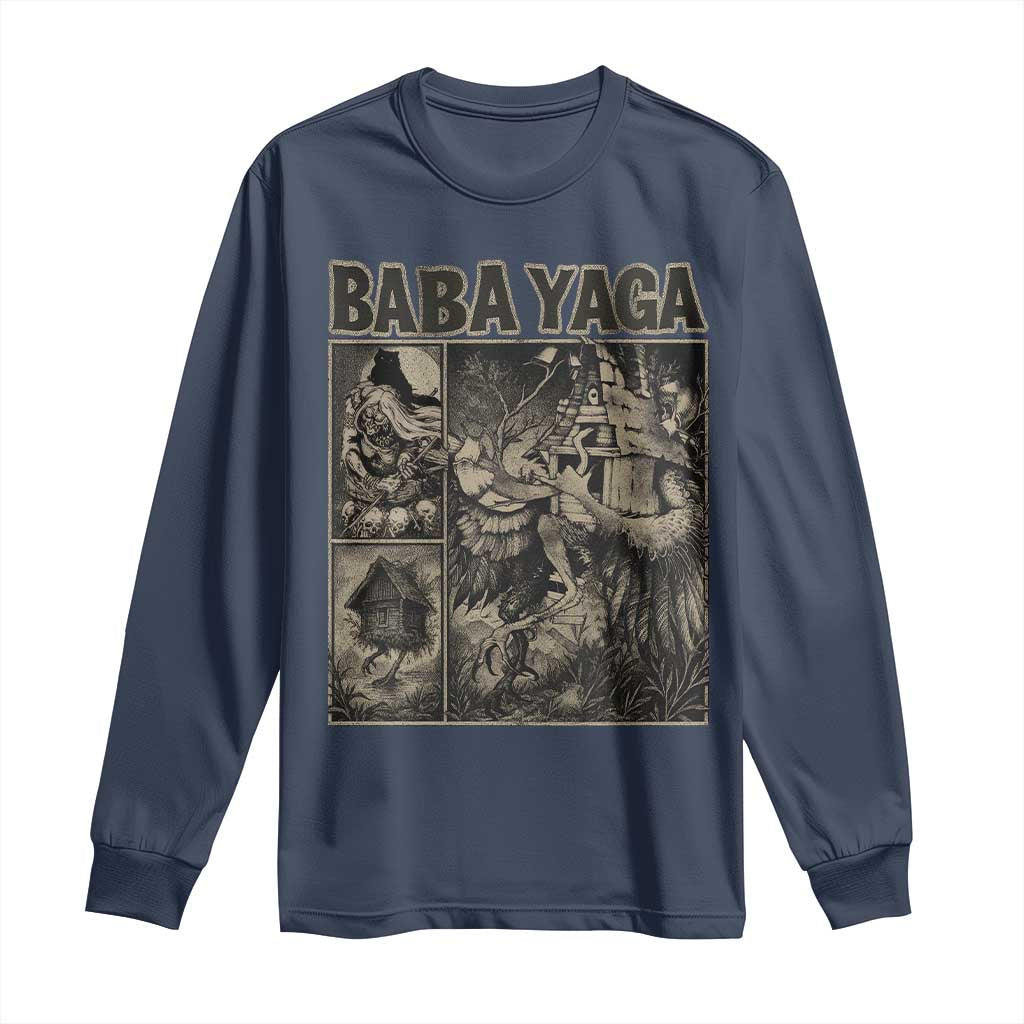 Baba Yaga House Long Sleeve Shirt Slavic Folklore Russia Fairy Tale Horror Fans TS10 Navy Print Your Wear