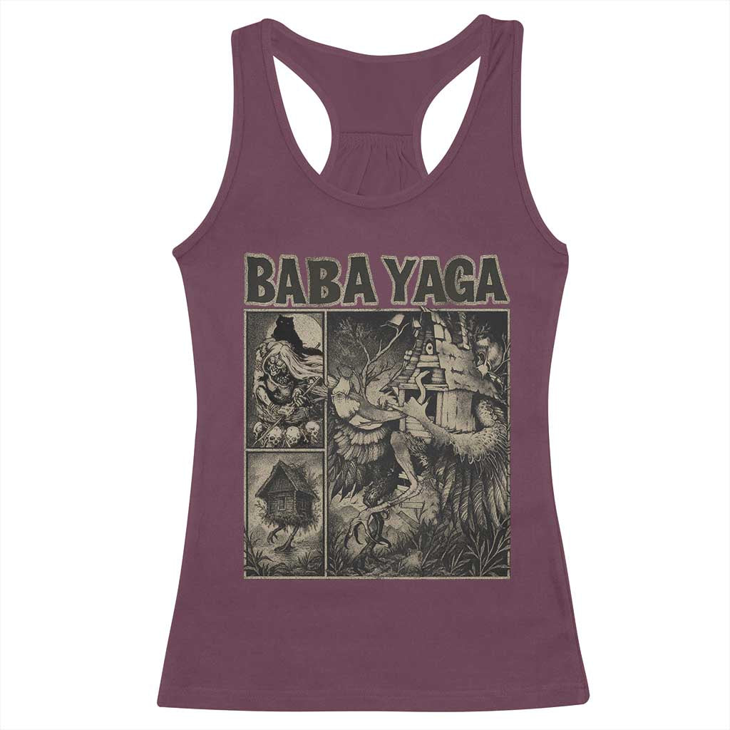 Baba Yaga House Racerback Tank Top Slavic Folklore Russia Fairy Tale Horror Fans TS10 Maroon Print Your Wear