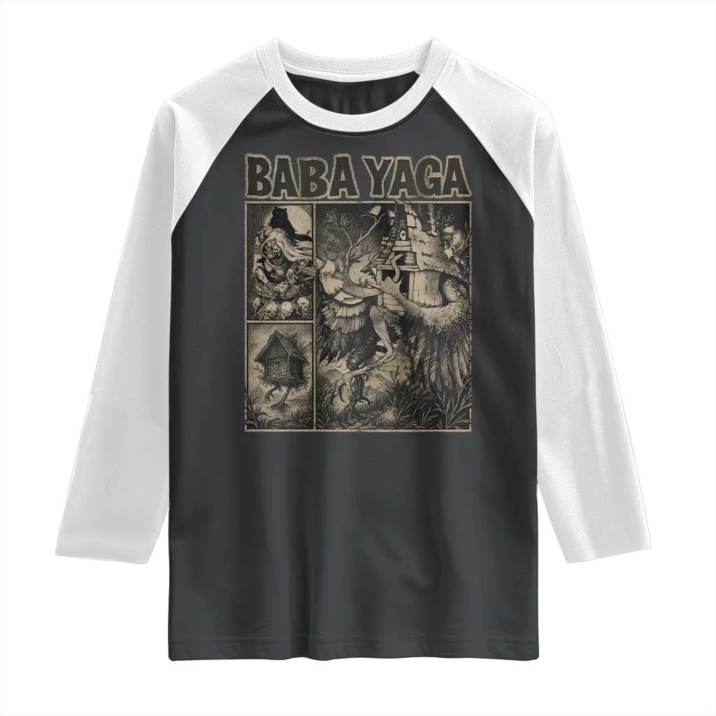 Baba Yaga House Raglan Shirt Slavic Folklore Russia Fairy Tale Horror Fans TS10 Black White Print Your Wear