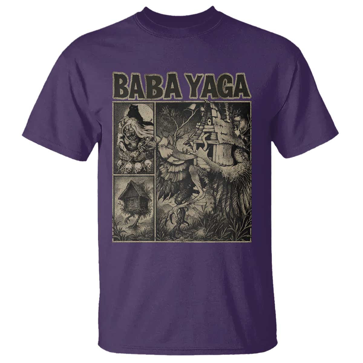Baba Yaga House T Shirt Slavic Folklore Russia Fairy Tale Horror Fans TS10 Purple Print Your Wear