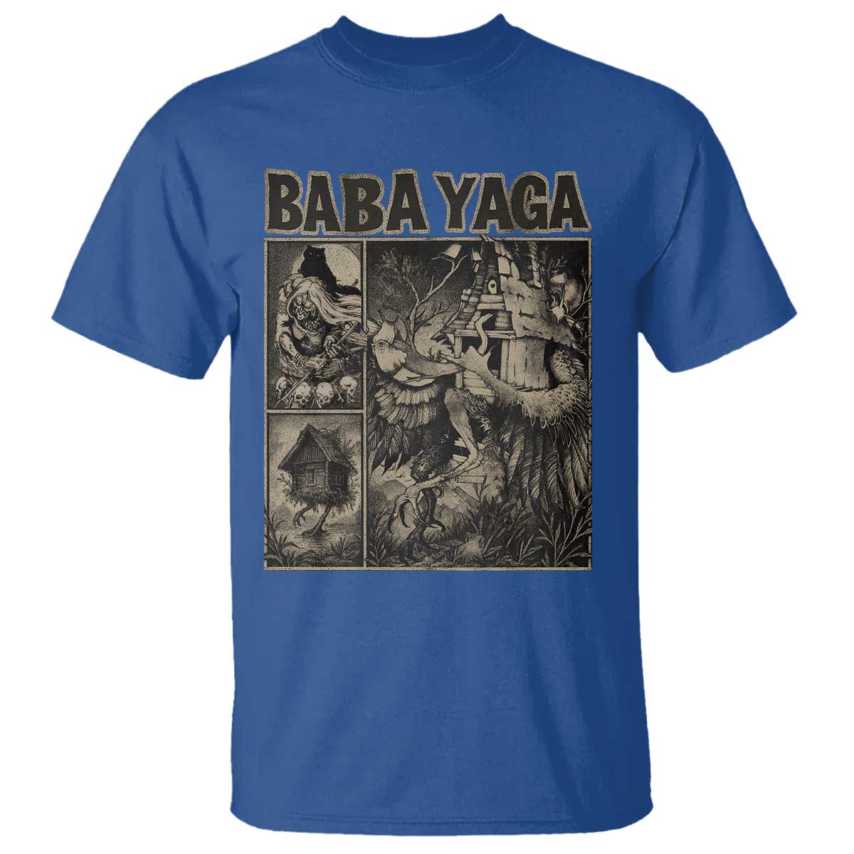 Baba Yaga House T Shirt Slavic Folklore Russia Fairy Tale Horror Fans TS10 Royal Blue Print Your Wear
