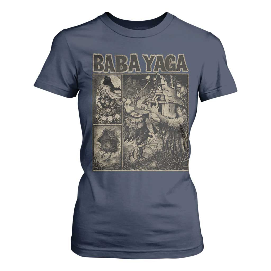 Baba Yaga House T Shirt For Women Slavic Folklore Russia Fairy Tale Horror Fans TS10 Navy Print Your Wear
