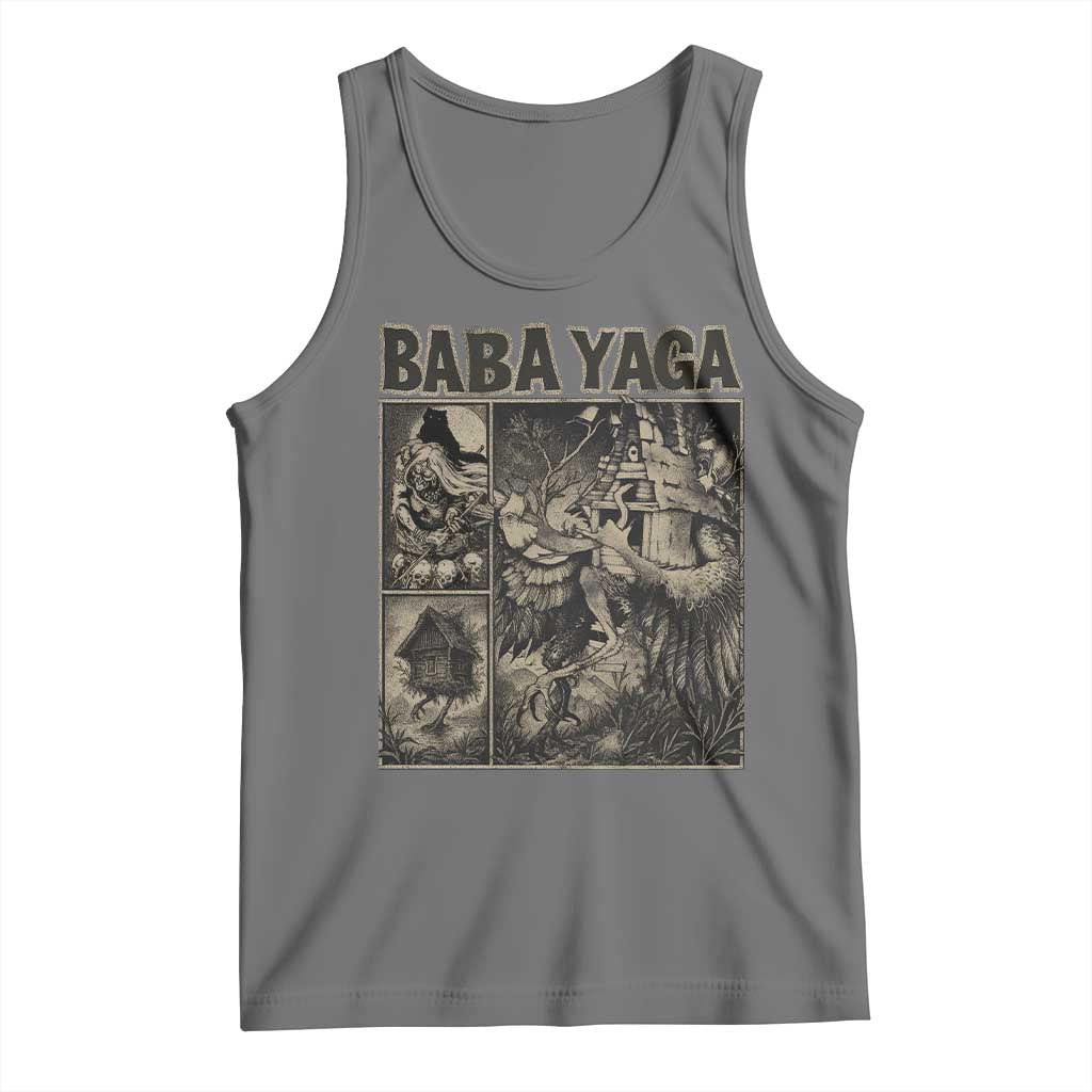 Baba Yaga House Tank Top Slavic Folklore Russia Fairy Tale Horror Fans TS10 Black Heather Print Your Wear