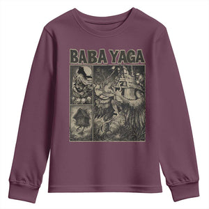 Baba Yaga House Youth Sweatshirt Slavic Folklore Russia Fairy Tale Horror Fans TS10 Maroon Print Your Wear