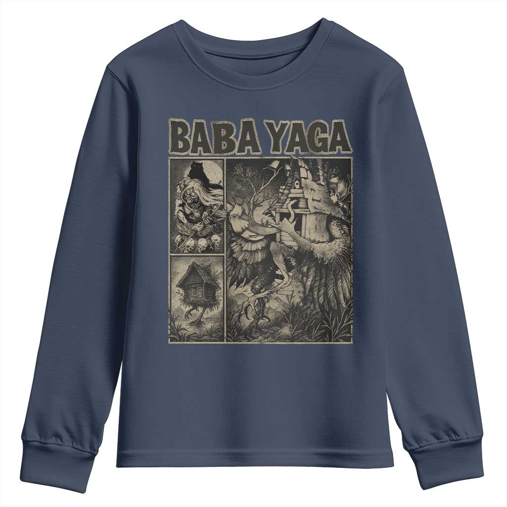 Baba Yaga House Youth Sweatshirt Slavic Folklore Russia Fairy Tale Horror Fans TS10 Navy Print Your Wear