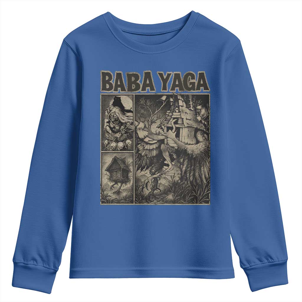 Baba Yaga House Youth Sweatshirt Slavic Folklore Russia Fairy Tale Horror Fans TS10 Royal Blue Print Your Wear
