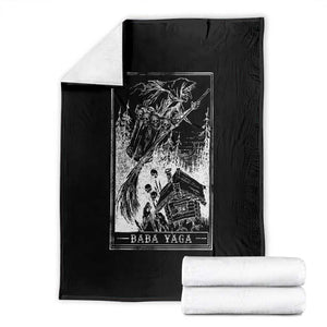 Baba Yaga House Tarot Card Throw Blanket Botanical Slavic Folklore Pagan Witchy TS10 Black Print Your Wear