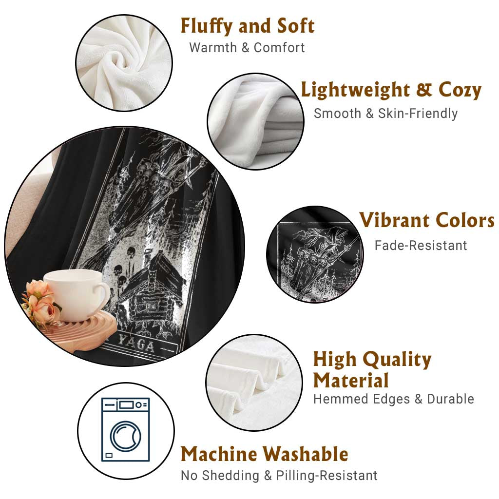 Baba Yaga House Tarot Card Throw Blanket Botanical Slavic Folklore Pagan Witchy TS10 Print Your Wear