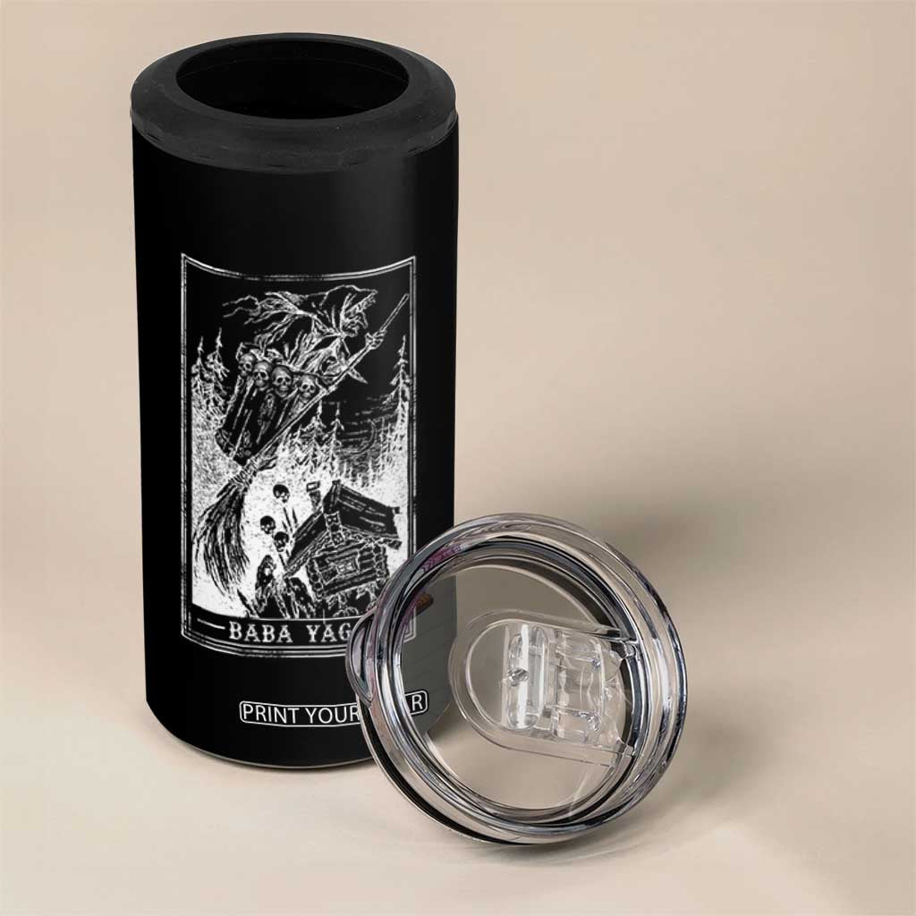 Baba Yaga House Tarot Card 4 in 1 Can Cooler Tumbler Botanical Slavic Folklore Pagan Witchy TS10 Print Your Wear