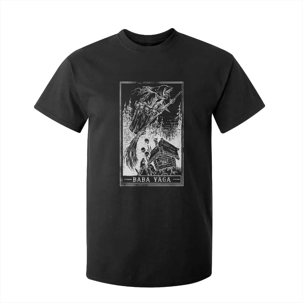 Baba Yaga House Tarot Card T Shirt For Kid Botanical Slavic Folklore Pagan Witchy TS10 Black Print Your Wear