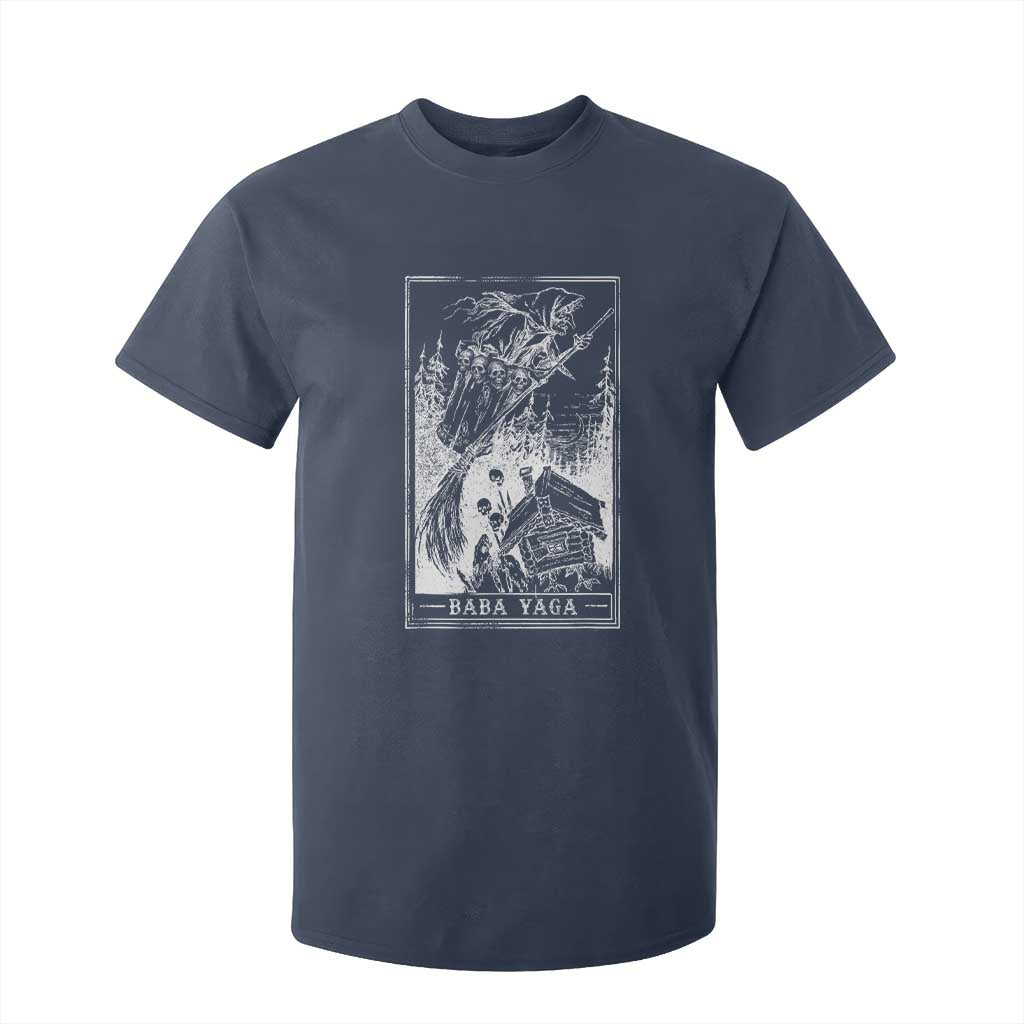 Baba Yaga House Tarot Card T Shirt For Kid Botanical Slavic Folklore Pagan Witchy TS10 Navy Print Your Wear