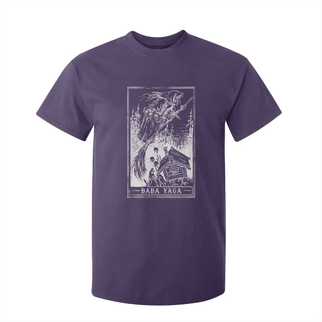 Baba Yaga House Tarot Card T Shirt For Kid Botanical Slavic Folklore Pagan Witchy TS10 Purple Print Your Wear
