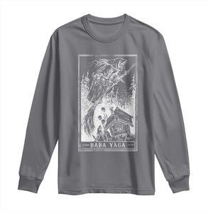 Baba Yaga House Tarot Card Long Sleeve Shirt Botanical Slavic Folklore Pagan Witchy TS10 Charcoal Print Your Wear
