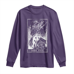 Baba Yaga House Tarot Card Long Sleeve Shirt Botanical Slavic Folklore Pagan Witchy TS10 Purple Print Your Wear