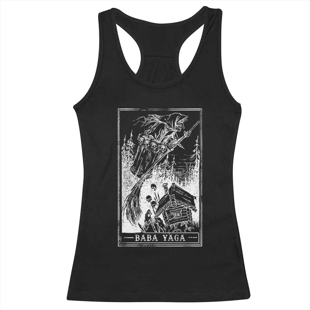Baba Yaga House Tarot Card Racerback Tank Top Botanical Slavic Folklore Pagan Witchy TS10 Black Print Your Wear