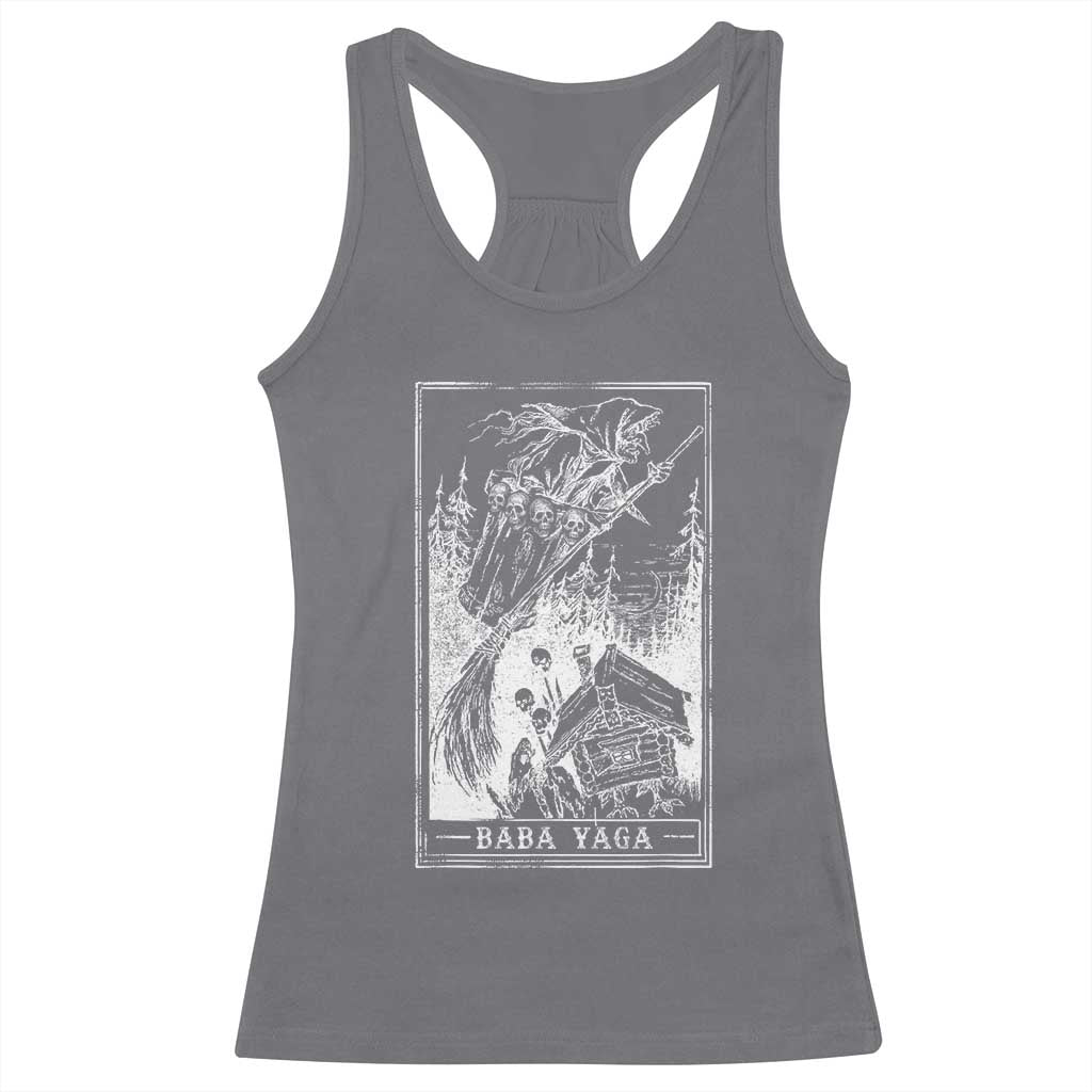 Baba Yaga House Tarot Card Racerback Tank Top Botanical Slavic Folklore Pagan Witchy TS10 Charcoal Print Your Wear