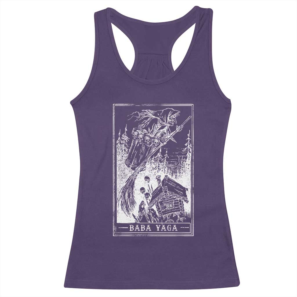 Baba Yaga House Tarot Card Racerback Tank Top Botanical Slavic Folklore Pagan Witchy TS10 Purple Print Your Wear