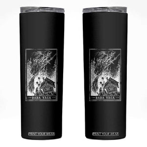 Baba Yaga House Tarot Card Skinny Tumbler Botanical Slavic Folklore Pagan Witchy TS10 Black Print Your Wear