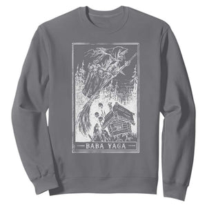 Baba Yaga House Tarot Card Sweatshirt Botanical Slavic Folklore Pagan Witchy TS10 Charcoal Print Your Wear
