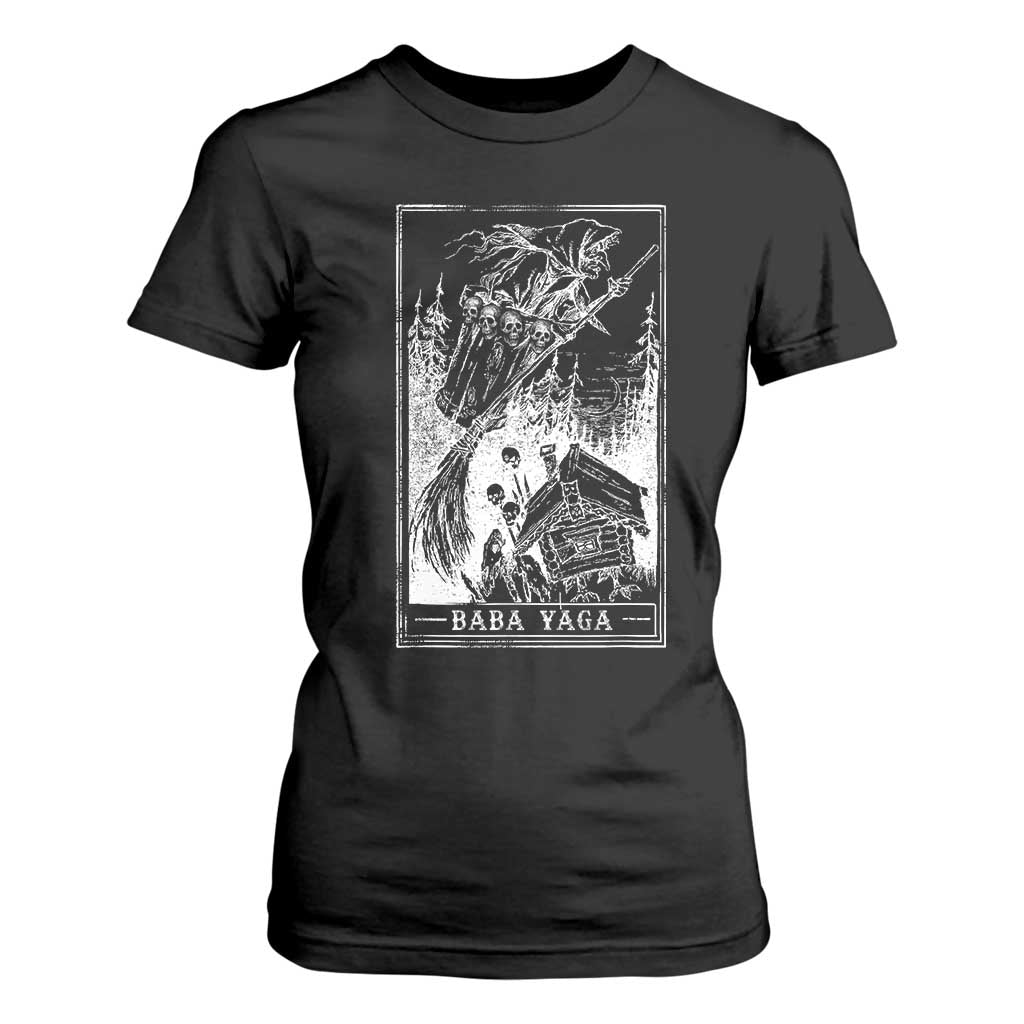 Baba Yaga House Tarot Card T Shirt For Women Botanical Slavic Folklore Pagan Witchy TS10 Black Print Your Wear