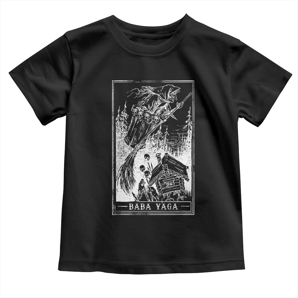 Baba Yaga House Tarot Card Toddler T Shirt Botanical Slavic Folklore Pagan Witchy TS10 Black Print Your Wear