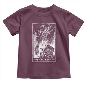 Baba Yaga House Tarot Card Toddler T Shirt Botanical Slavic Folklore Pagan Witchy TS10 Maroon Print Your Wear