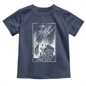 Baba Yaga House Tarot Card Toddler T Shirt Botanical Slavic Folklore Pagan Witchy TS10 Navy Print Your Wear